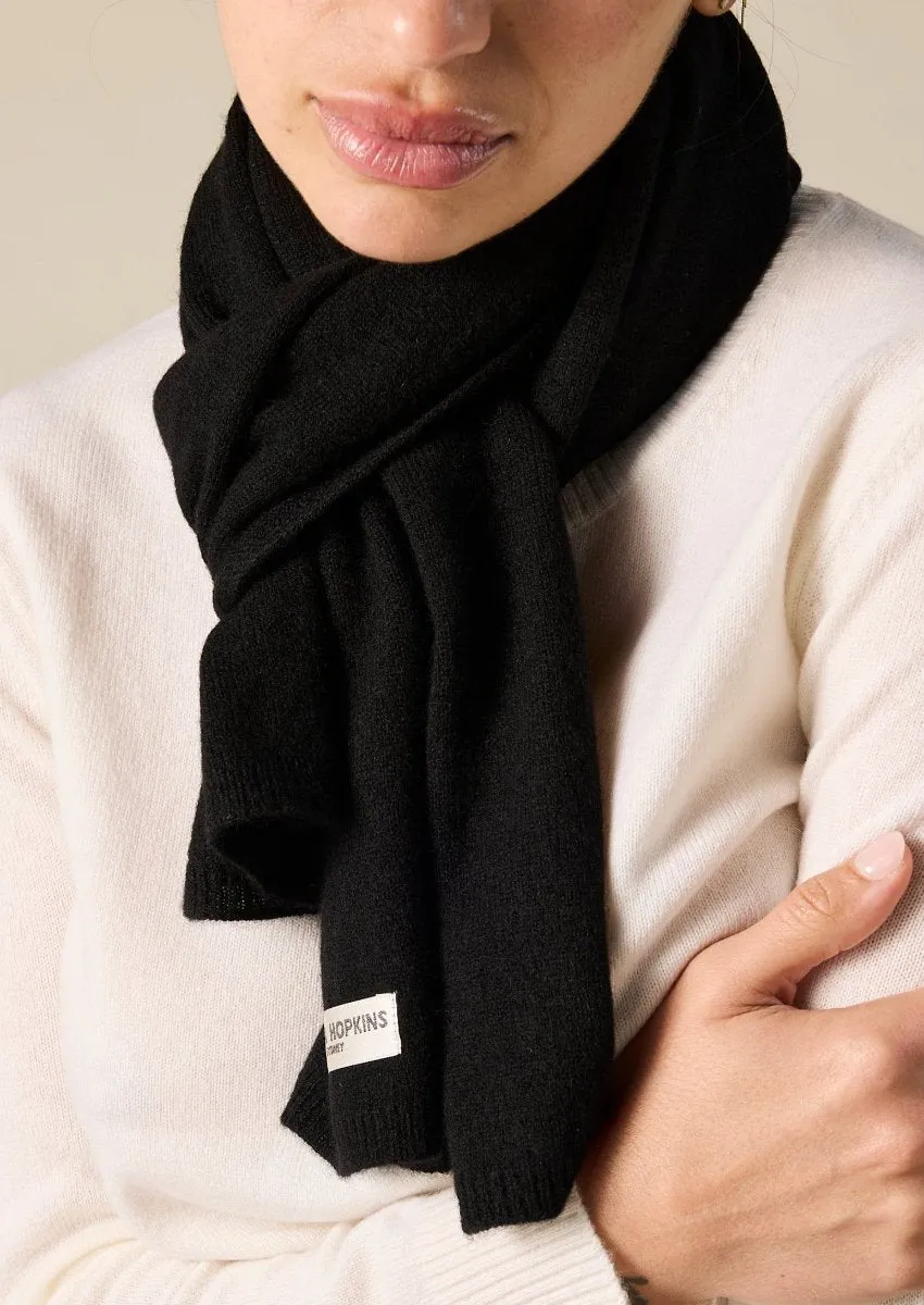 100% Cashmere Featherlight Scarf in Black