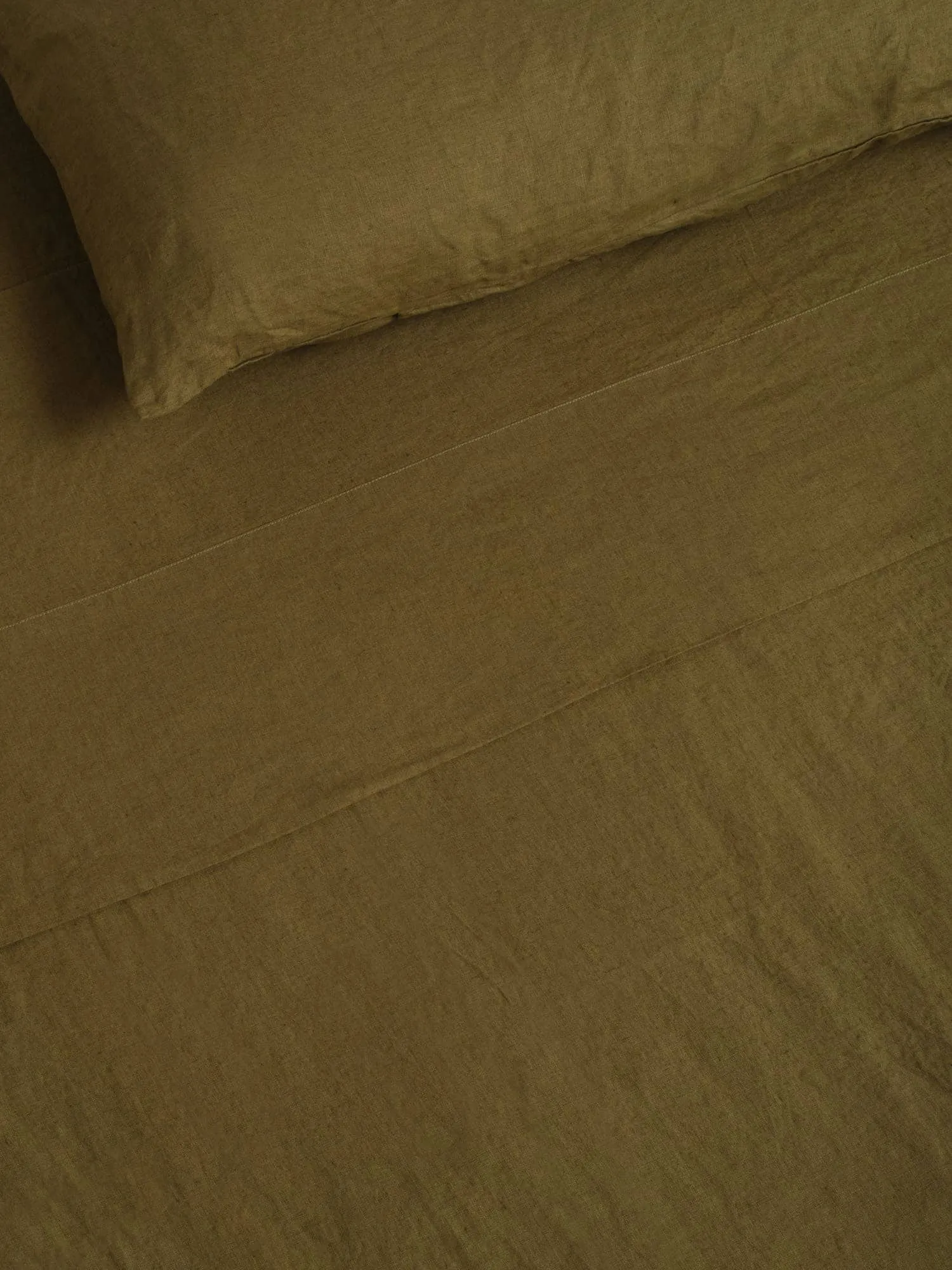 100% Linen Duvet Set in Olive