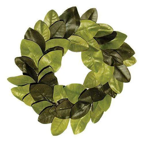 22" Elegant Magnolia Leaves Wreath