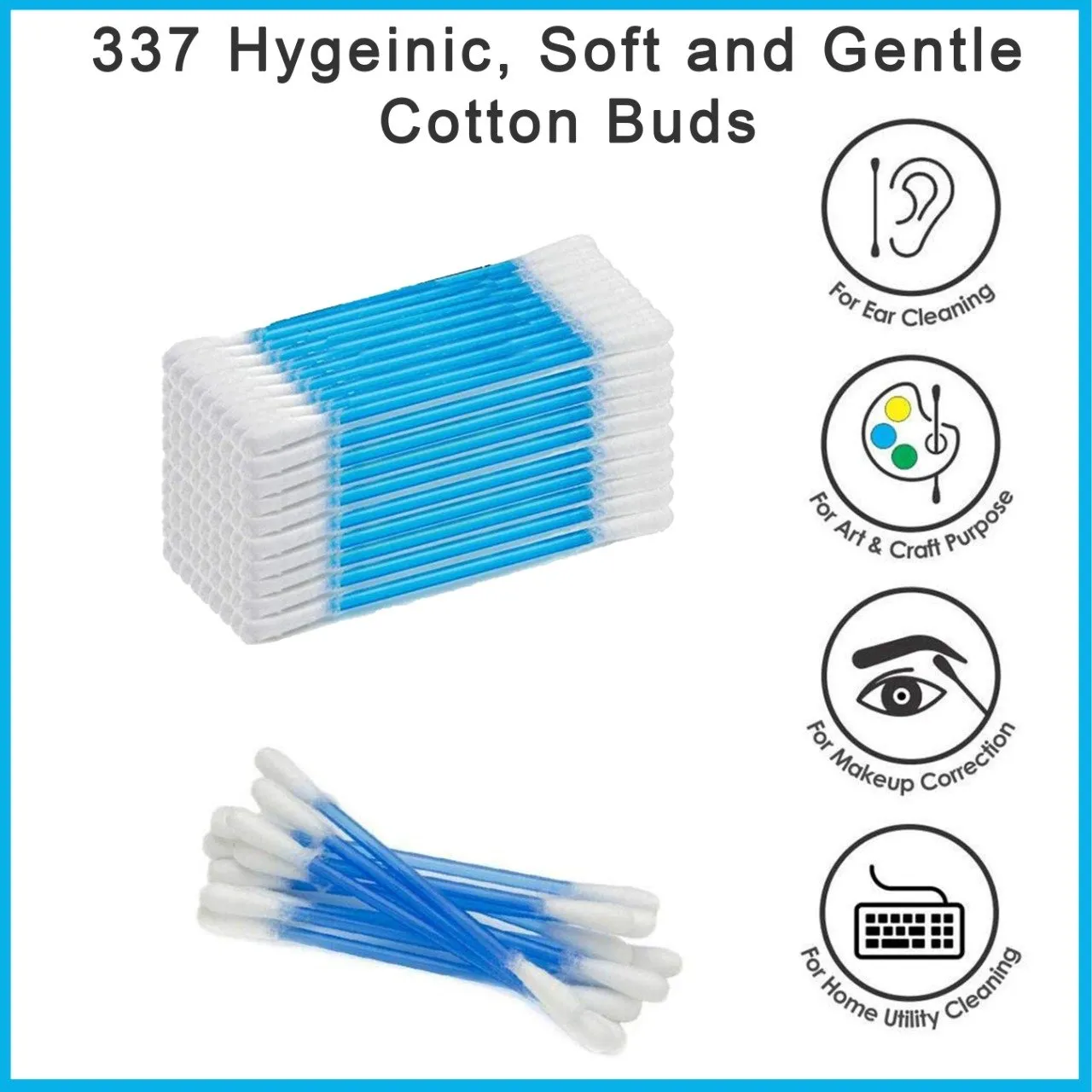 337 Hygeinic, Soft and Gentle Cotton Buds (100pcs, 200 Swabs)