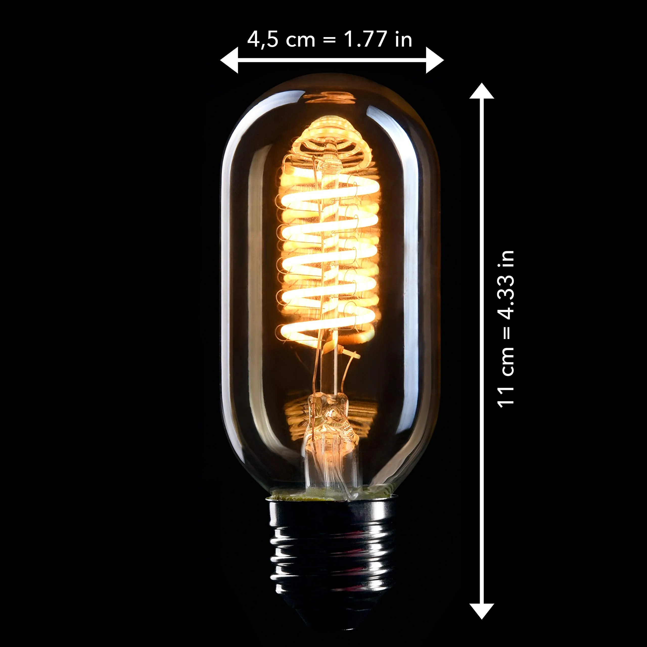 3x Edison Light Bulb E26 Base Dimmable Incandescent Bulbs, 110v-130v, 40 Watt