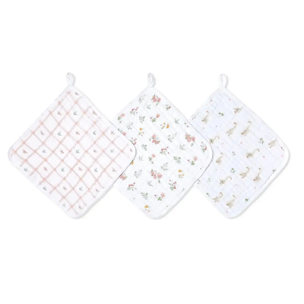 Aden   Anais - Essentials Cotton Muslin Washcloths - 3 Pack