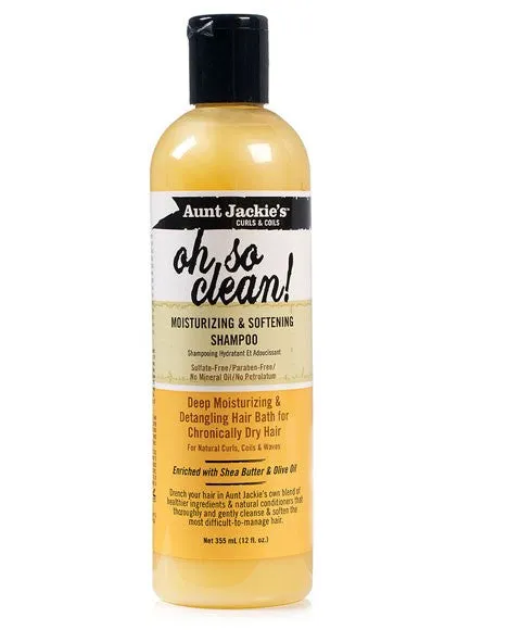 Aunt Jackies Moisturizing & Softening Detangling Shampoo, Oh So Clean 355 ml