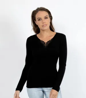 BaseLayers - Pure Wool Long Sleeve with Lace