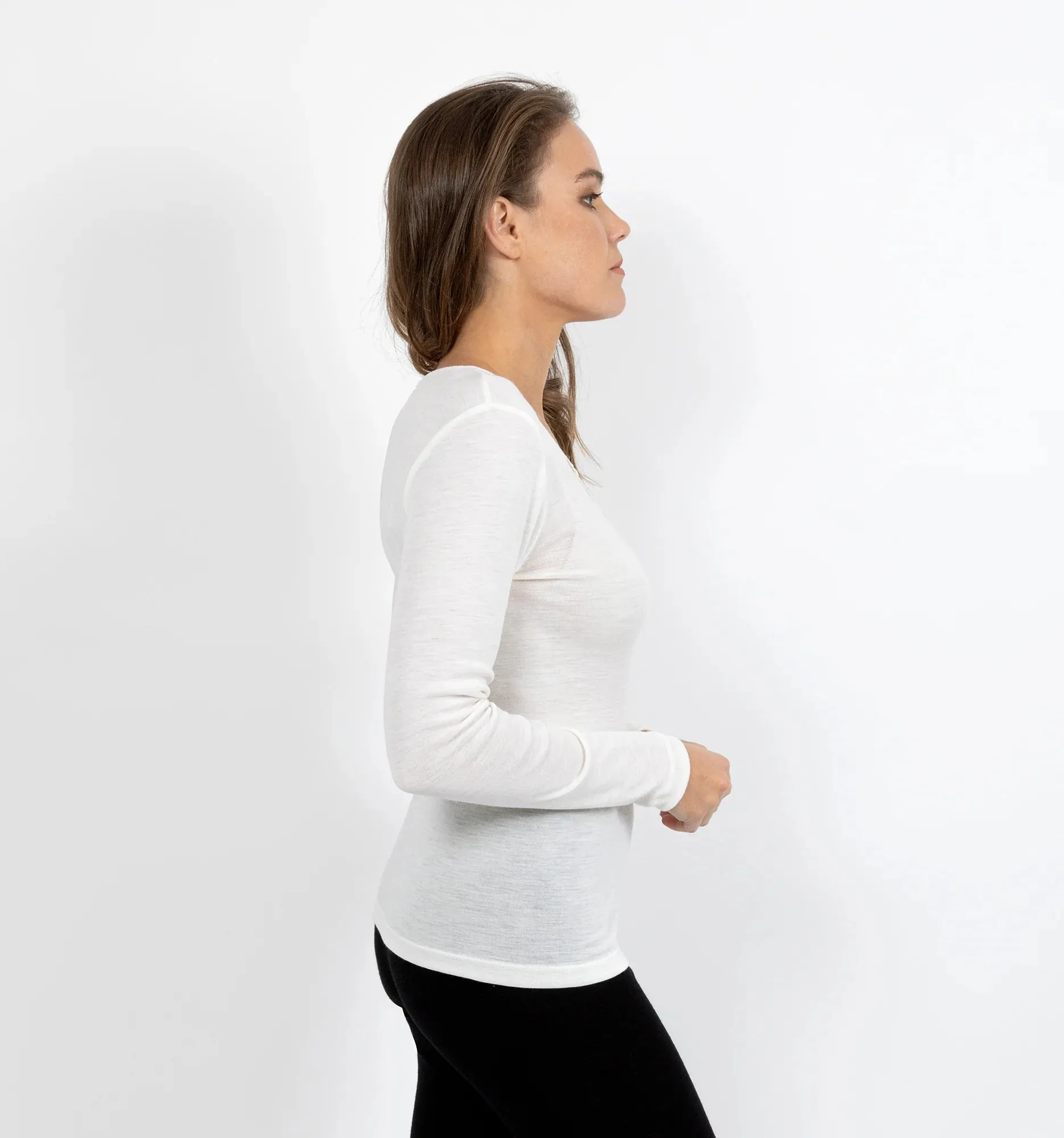 BaseLayers - Pure Wool Long Sleeve with Lace