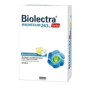 BIOLECTRA Magnesium 243 forte lemon effervescent tablet. 60 pcs