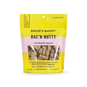 Bocce's Bakery Everyday Soft & Chewy Bac'n Nutty Dog Treats, 6 oz