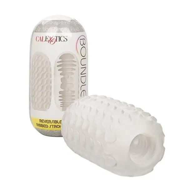 Boundless Reversible Ribbed Stroker - White