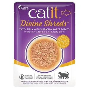 Catit Divine Shreds Tuna with Shirasu & Sweet Potato Cat Food Topper