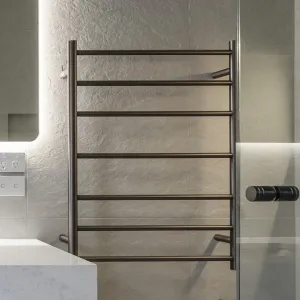 CLIO Heated Towel Rail Round Gunmetal