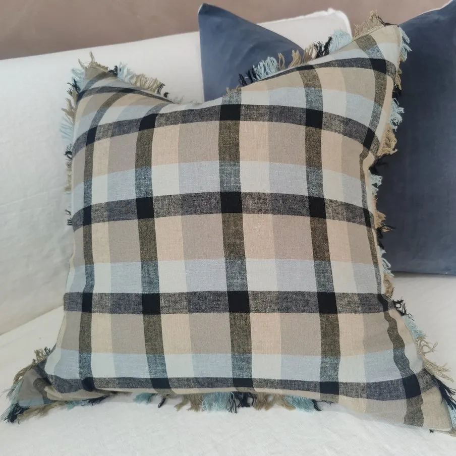 Cross Hatch French Linen Cushion 55cm