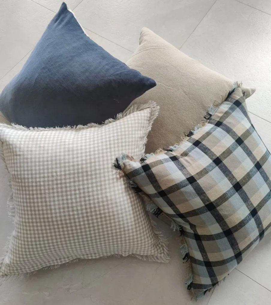 Cross Hatch French Linen Cushion 55cm