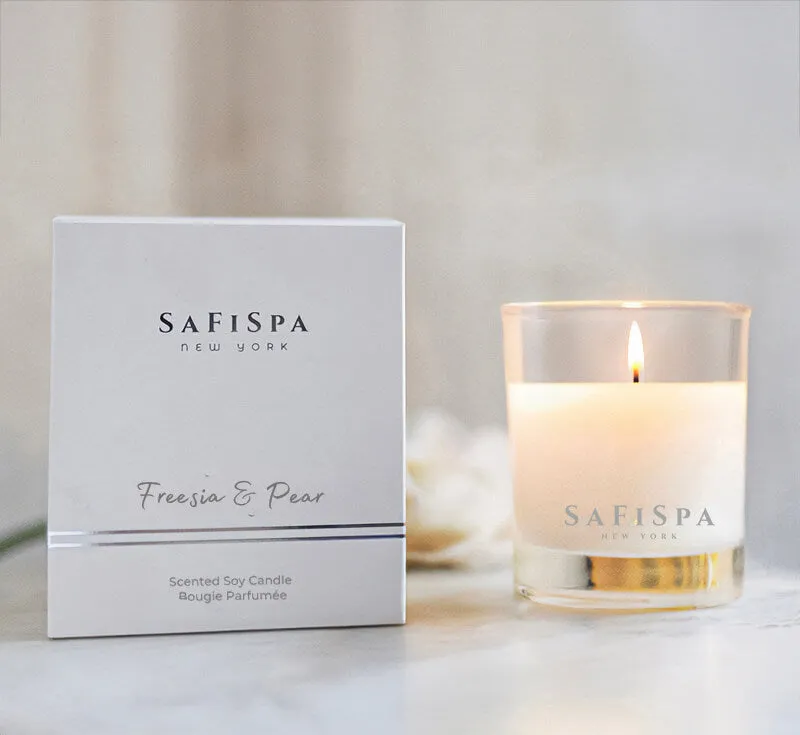 Freesia & Pear Candle | Luxury Soy Candle | SaFiSpa