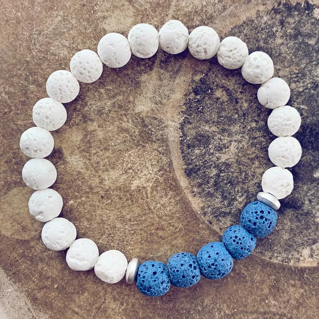 harmony // water drops lava bead wrist mala bracelet