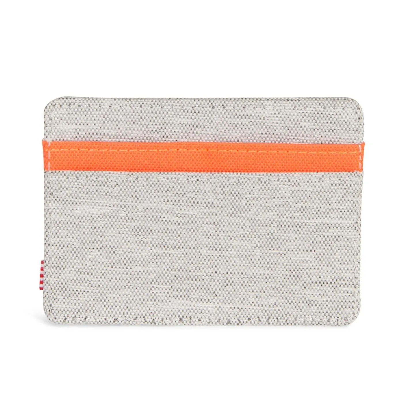 Herschel Charlie Card Holder – Light Grey Crosshatch/Vermillion Orange