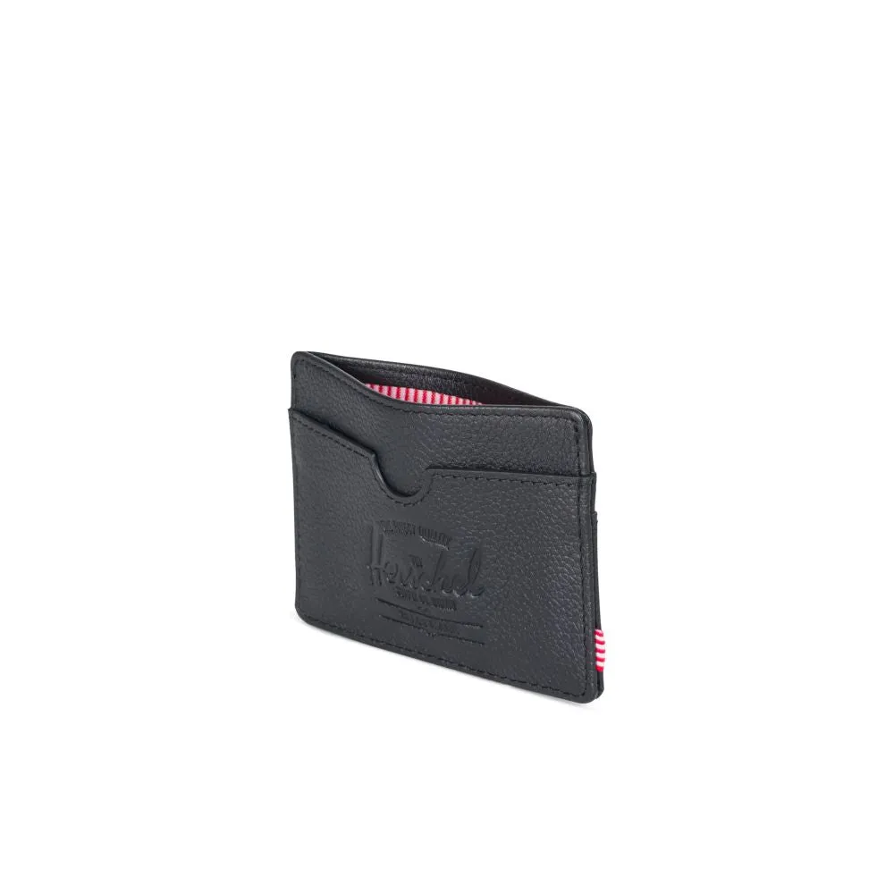 Herschel Charlie Wallet - Black Pebbled Leather