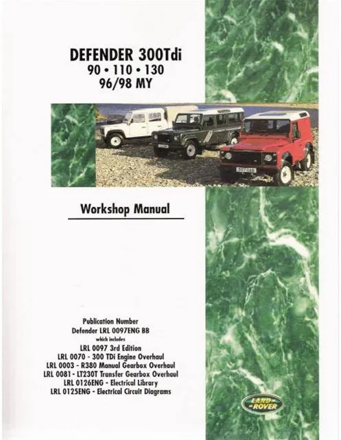 Land Rover Defender 300 Tdi 90- 110 - 130 Workshop Manual 1996-1998 MY