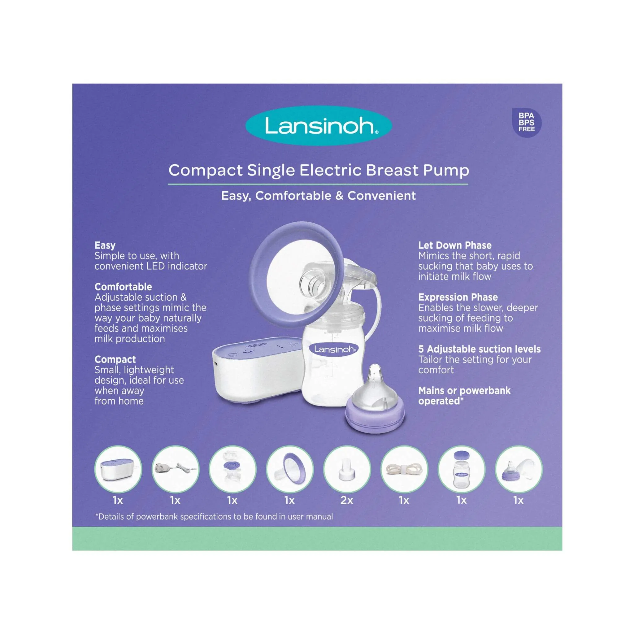 Lansinoh Compact Single Electric Breast Pump