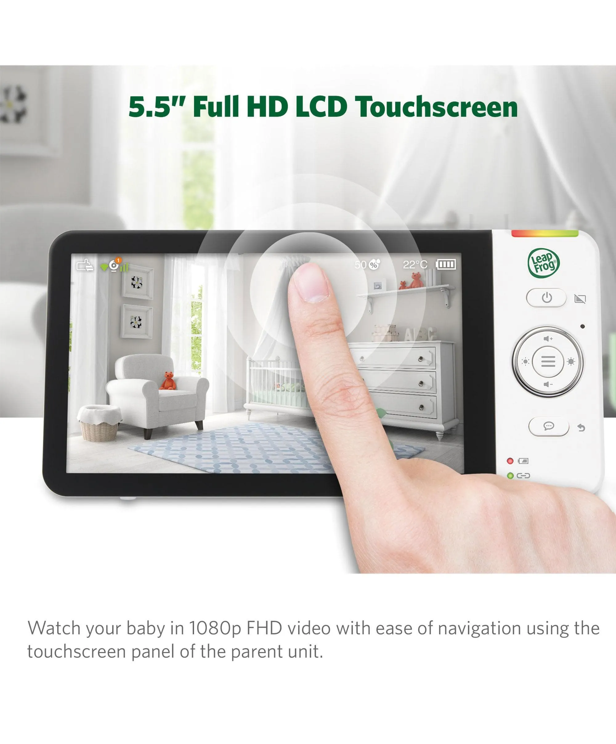 LeapFrog LF2936FHD 5.5 1080p Touch Screen Smart Baby Monitor