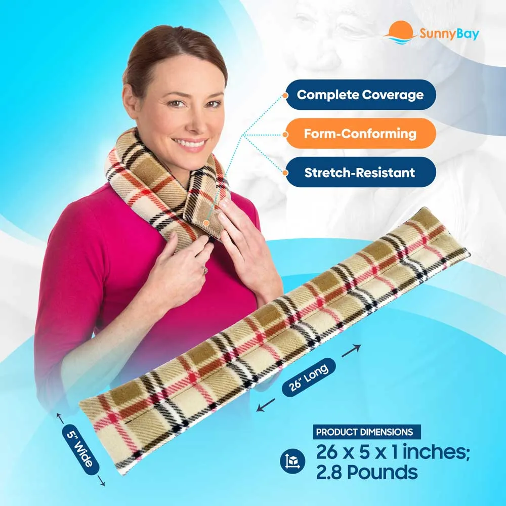 Microwavable Neck Heating Wrap, Wheat Filled, 26"x5", London