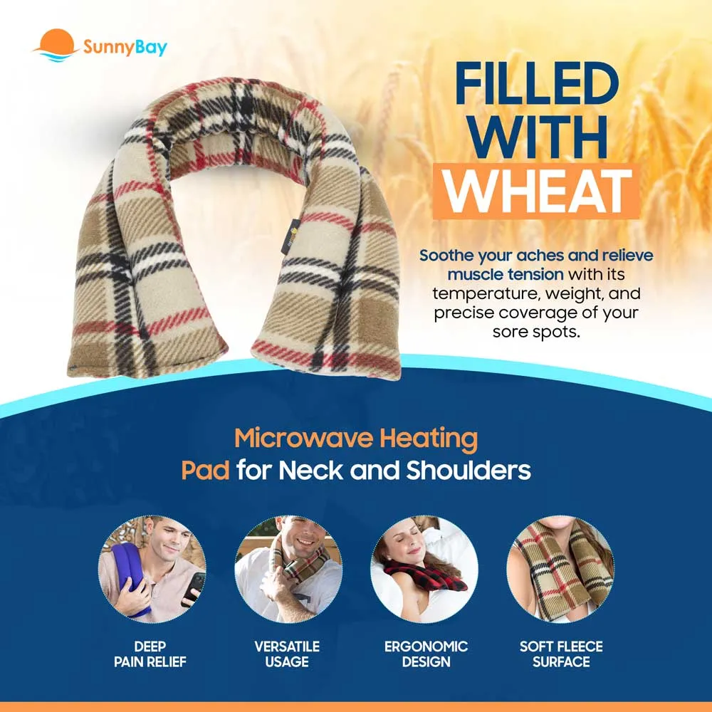 Microwavable Neck Heating Wrap, Wheat Filled, 26"x5", London