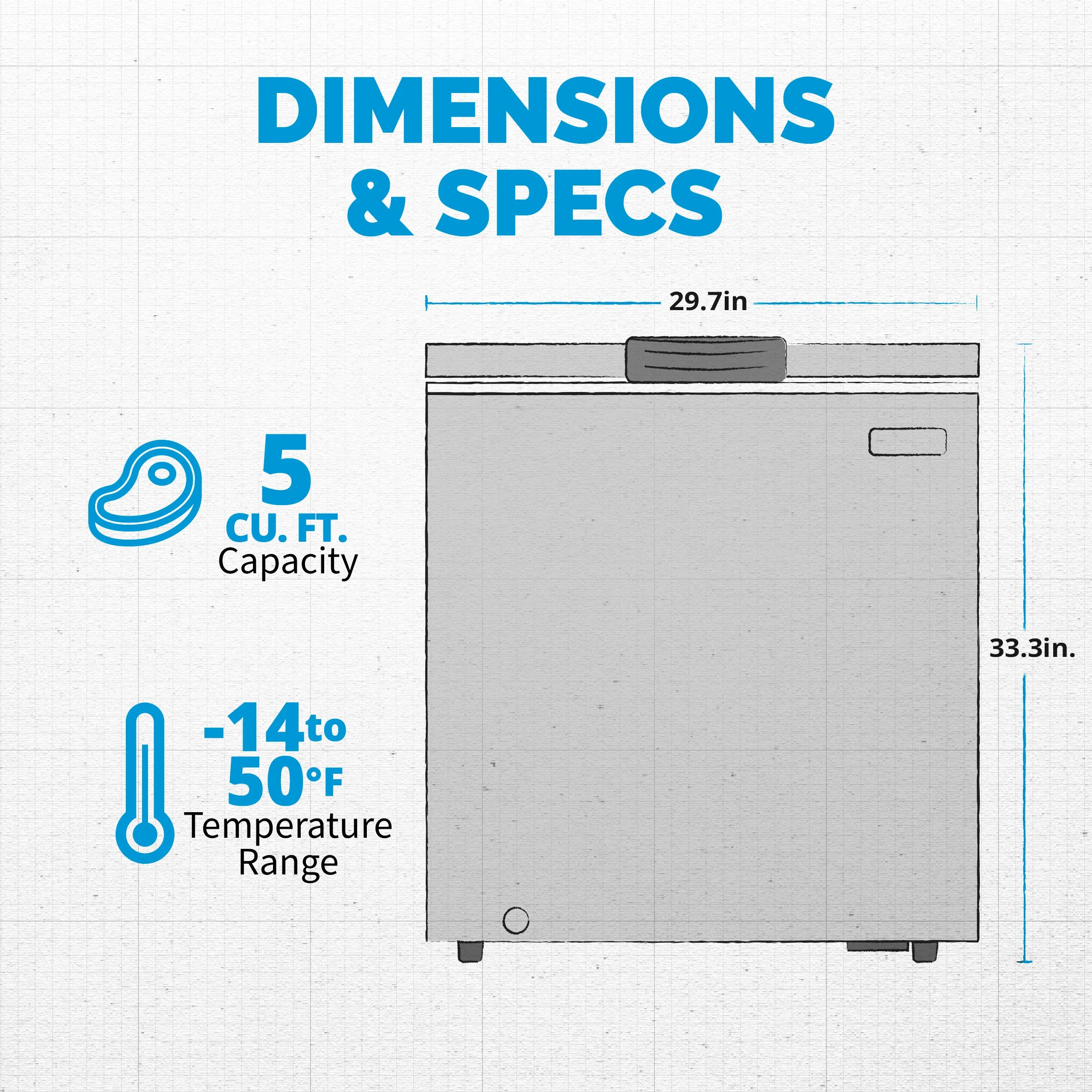 Newair® Mini Deep Chest Freezer, 5 Cu. Ft. - Cool Gray