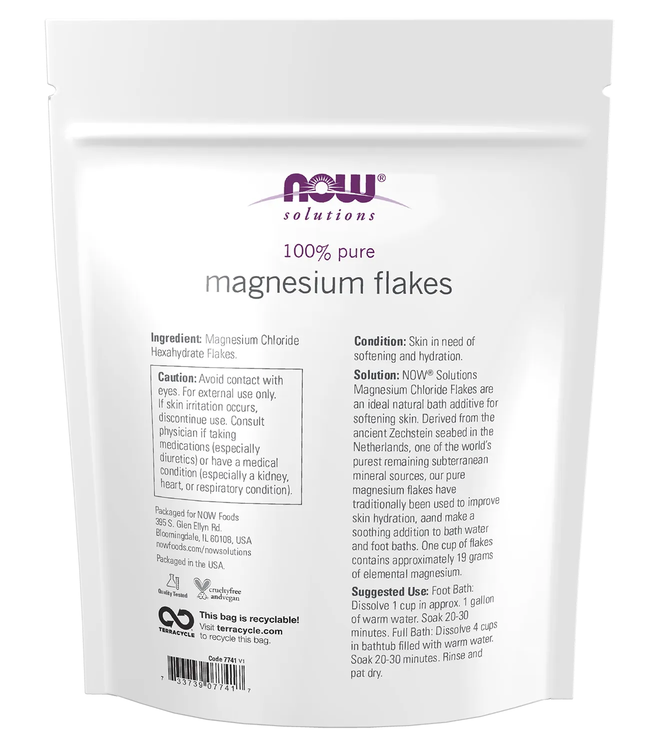 Now Solutions Magnesium Flakes 26.5oz