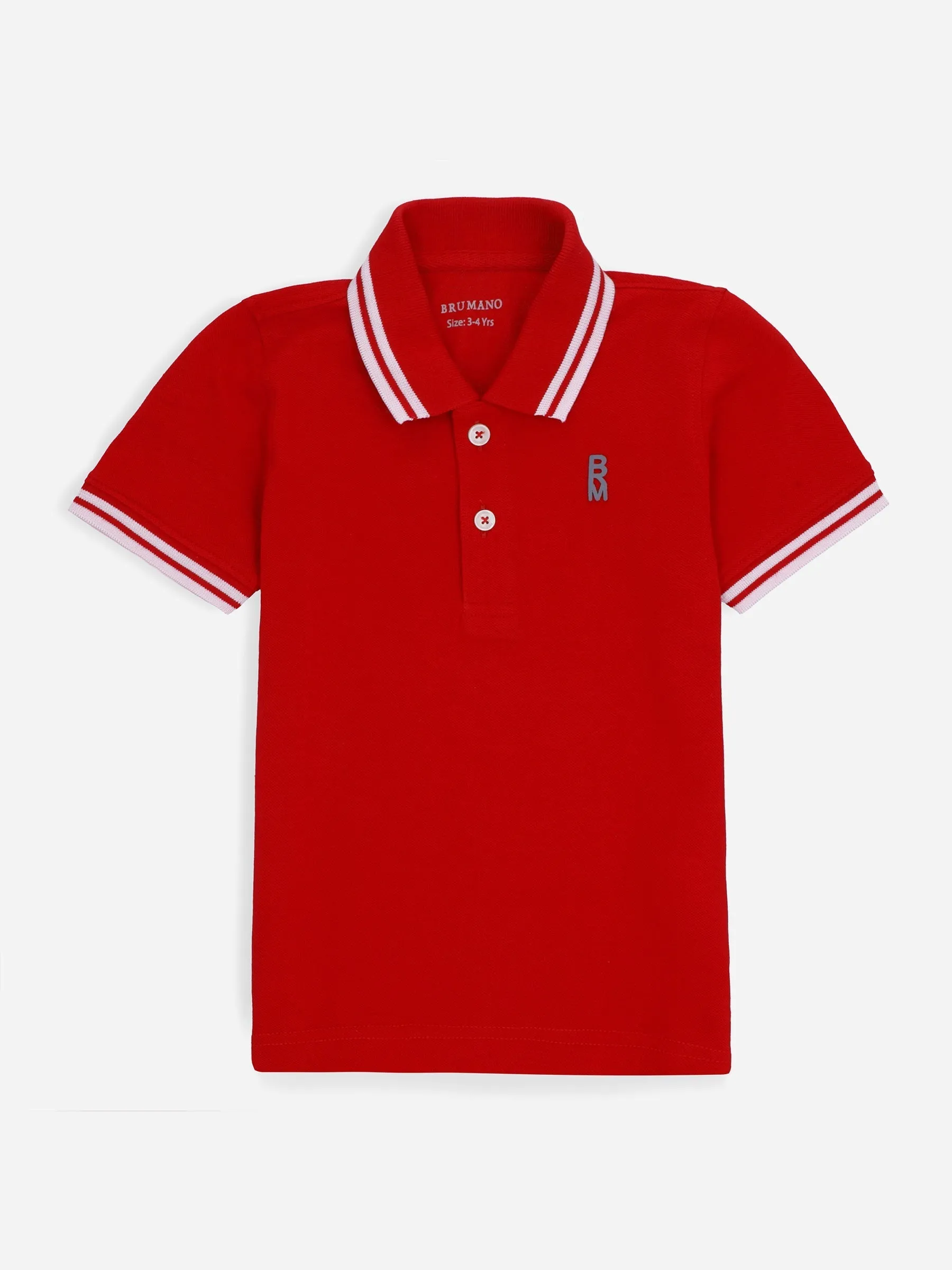 Red Pique Casual Tipped polo