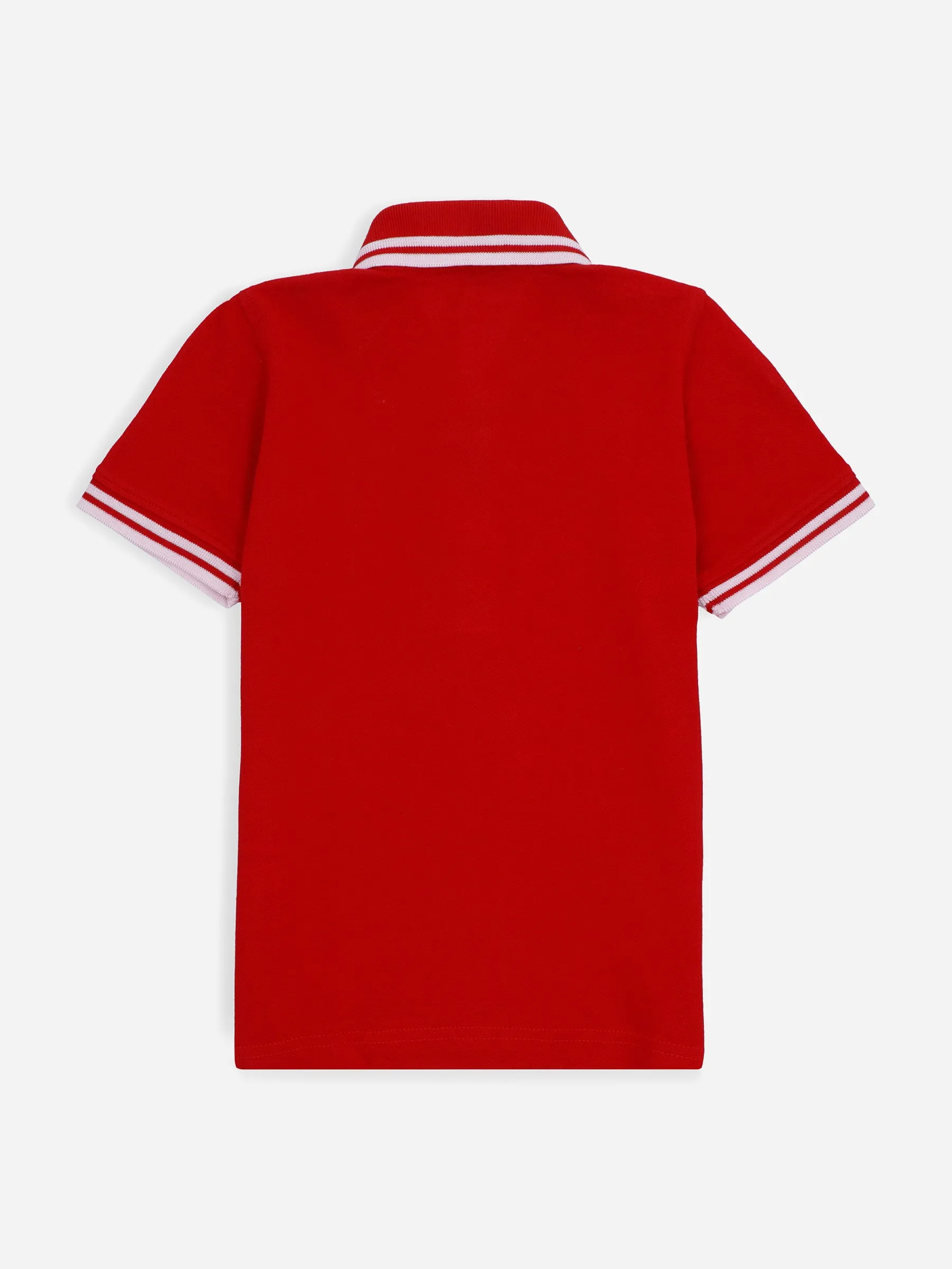 Red Pique Casual Tipped polo