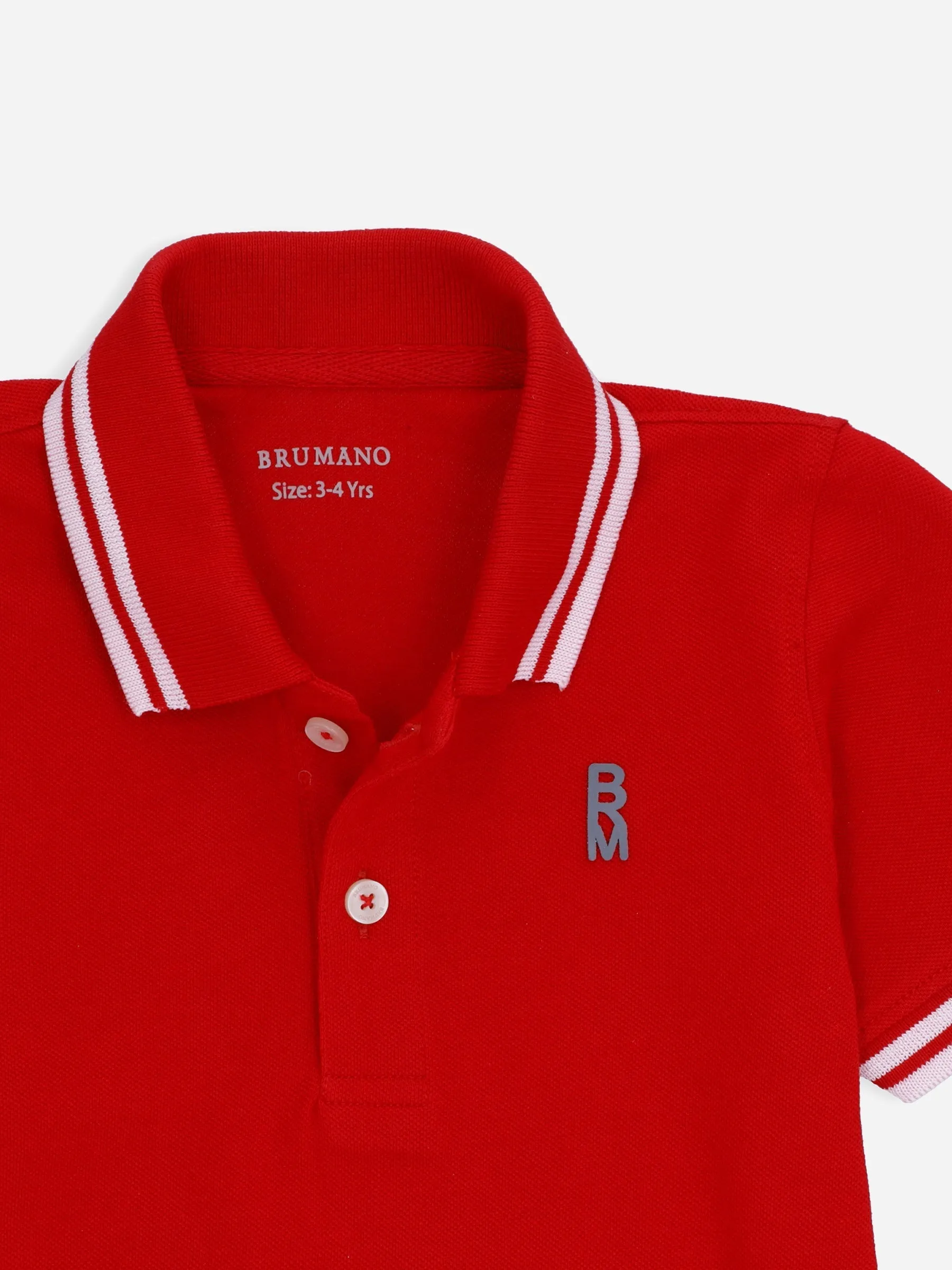 Red Pique Casual Tipped polo