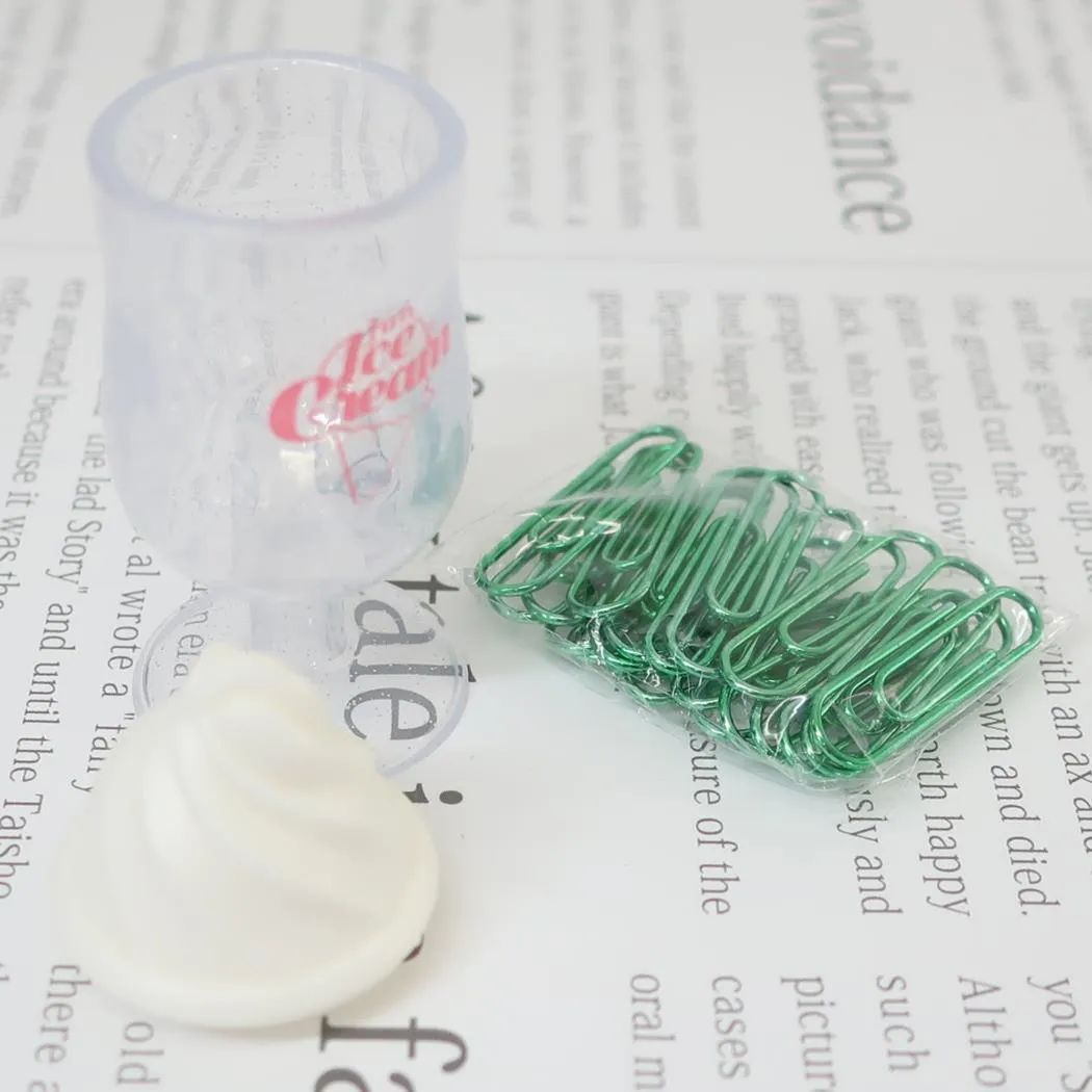 Sakamoto Funbox Color paper clip metal paper clip 20 into paper clip ice cream shape paper clip storage box