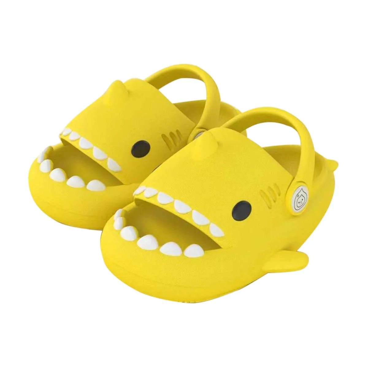 Shark Soft Slides with Strap, Yellow