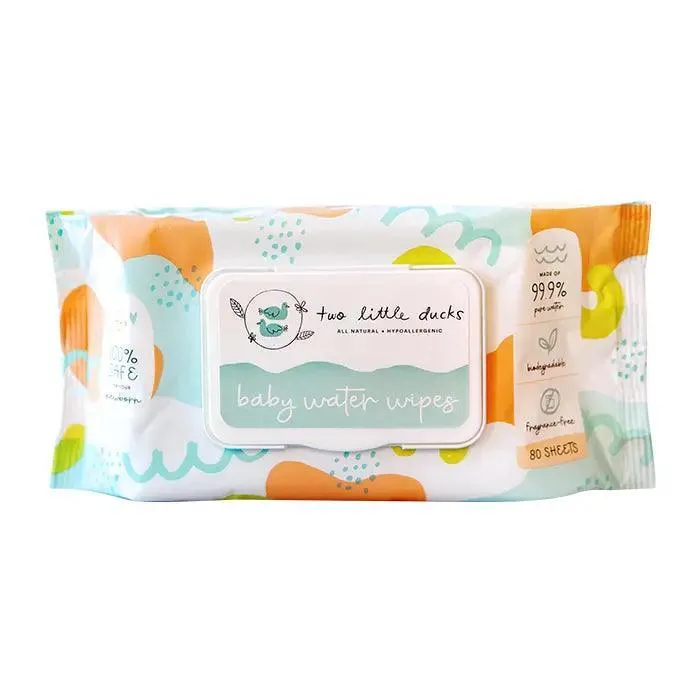 Two Little Ducks Biodegradable Baby Water Wipes - 80 counts