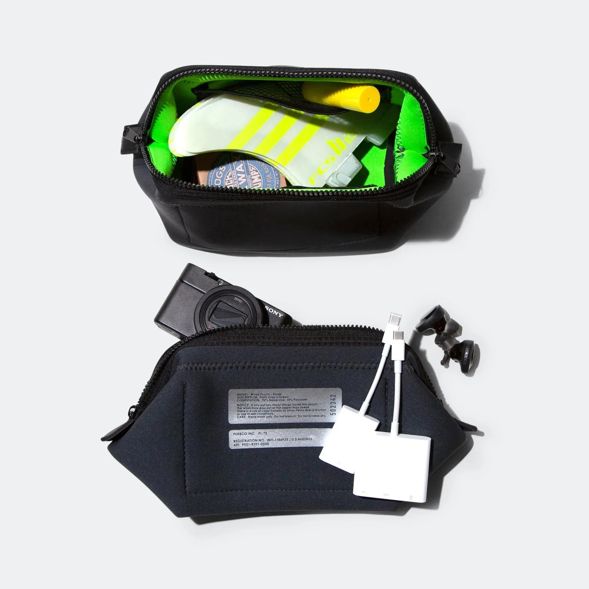 Wired Pouch - Dark Grey/Green